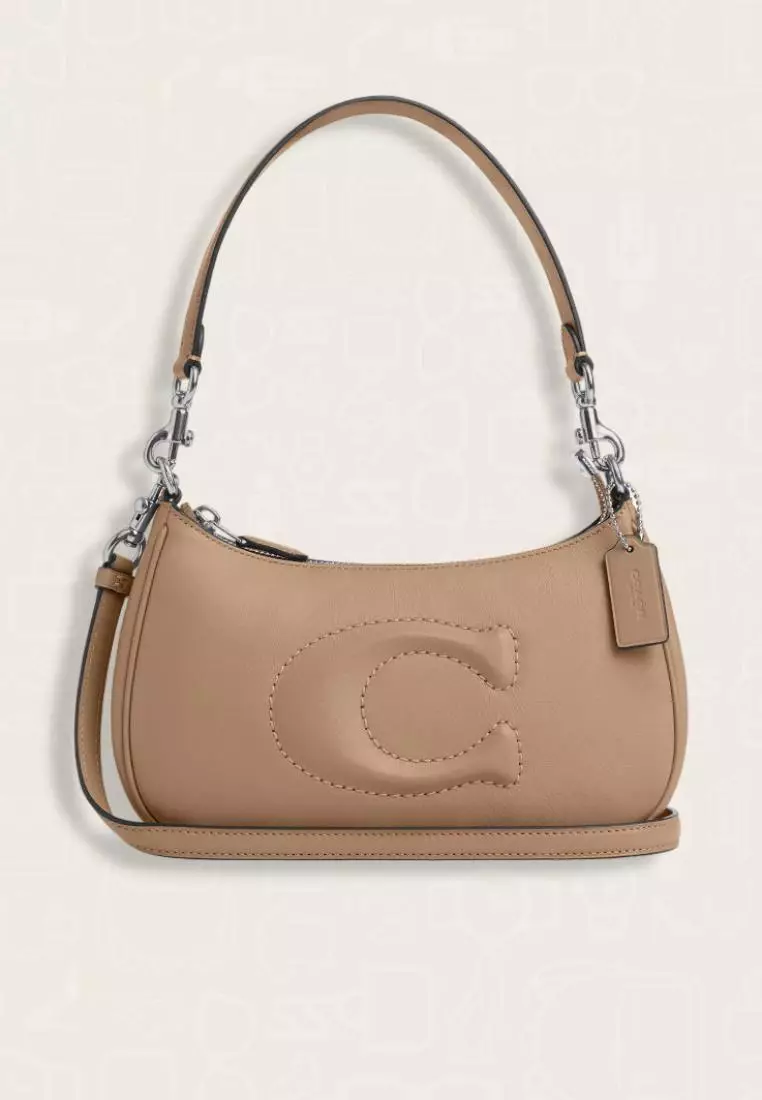 Coach Teri Shoulder Bag Silver Taupe