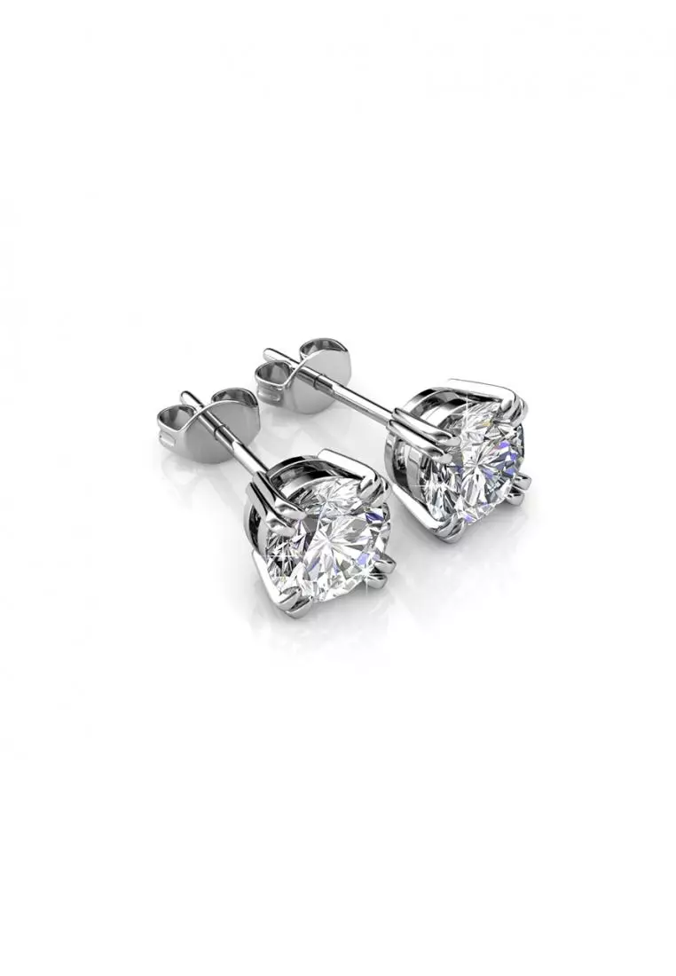 Lowe Solitaire Earring WG - Anting Crystal Swarovski by Her Jewellery