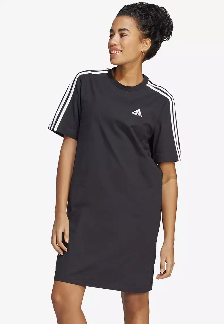 Buy ADIDAS essentials 3-stripes single jersey boyfriend tee dress 2024 ...