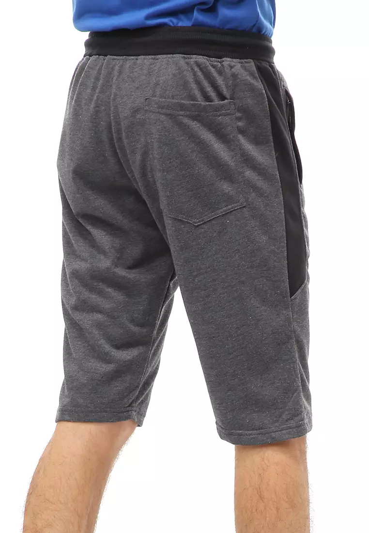 Rishham Short Pants Celana Pendek Kasual Pria Material Baby Terry ORIGINAL - Dark Gray