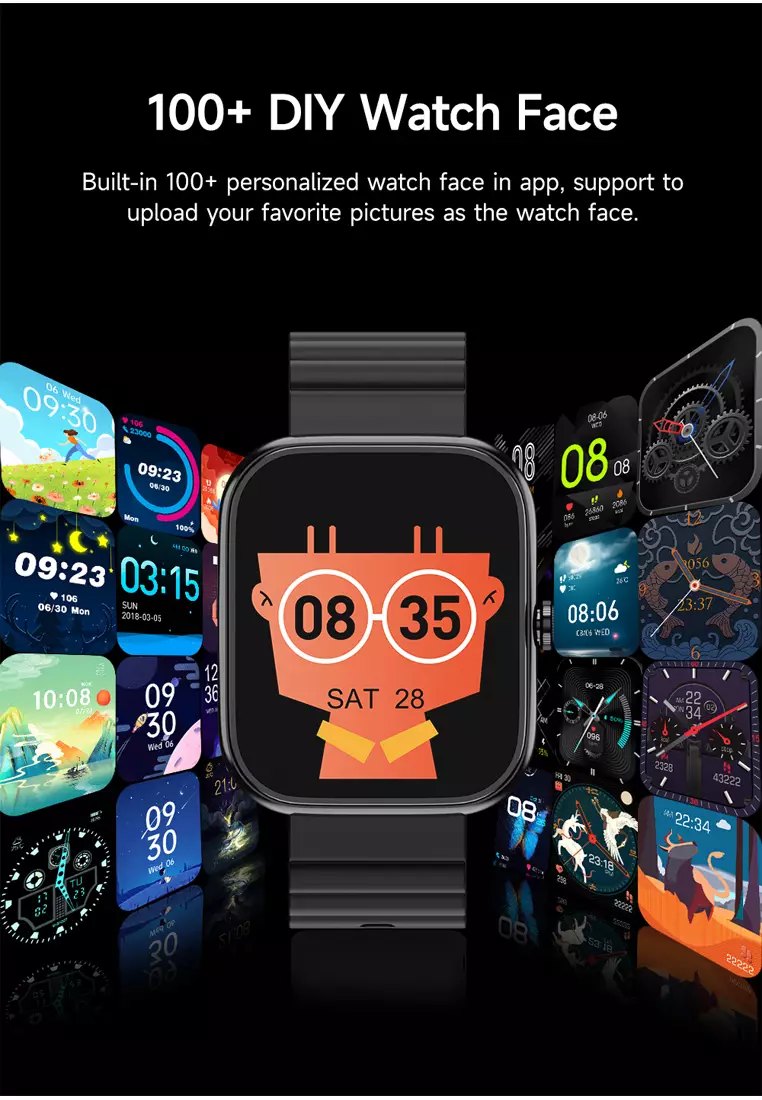 Smart Watch T34 Mulit Sports Mode AI Voice Assistant Long Standby Battery black