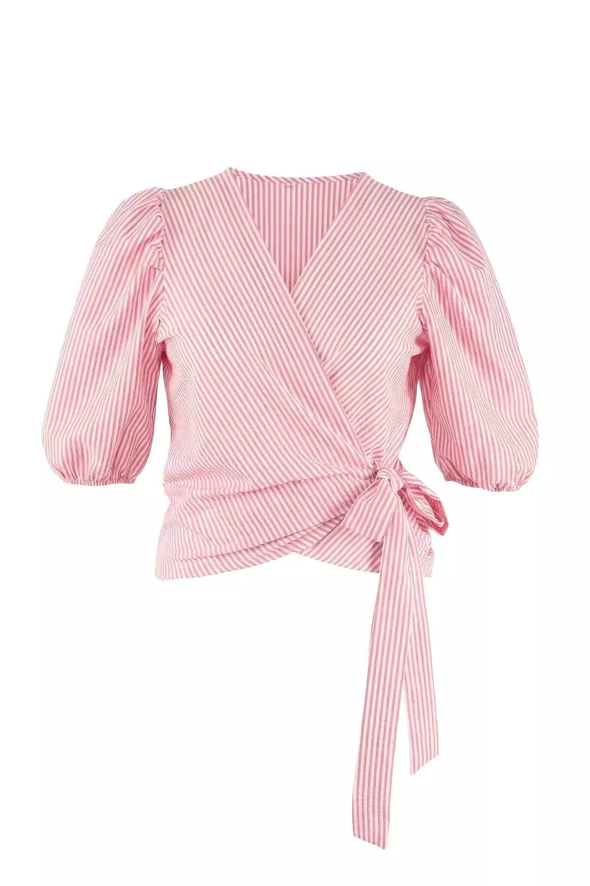 Red Double-Breasted Collar Plaid Checkered Woven Oversized Blouse Tbbss25Af00017