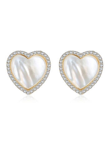 Rouse silver S925 Fashion Ol Heart Stud Earrings 660DAACA50B3C2GS_1