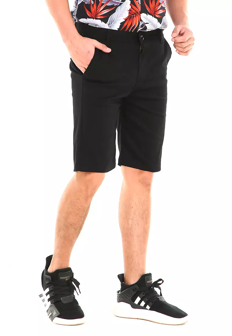 Rishham Celana Pendek Chino Pria Premium Stylish Casual Short Pants Material Cotton ORIGINAL - Black