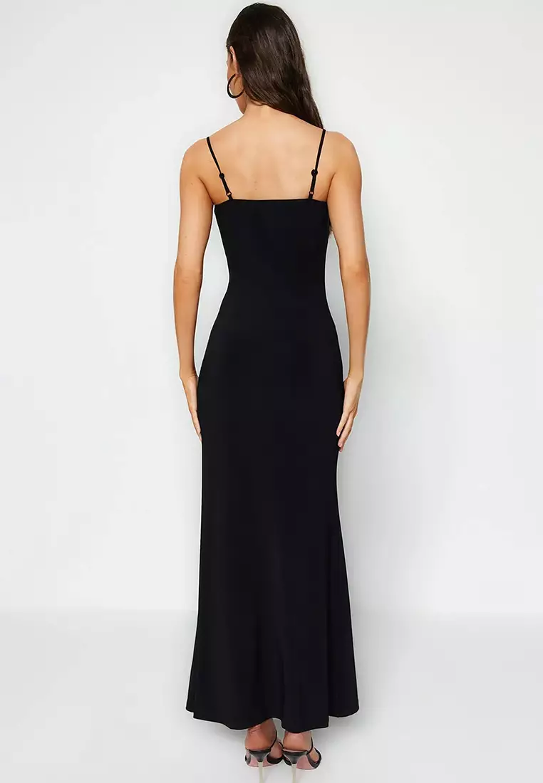 Knitted Maxi Dress with Straps