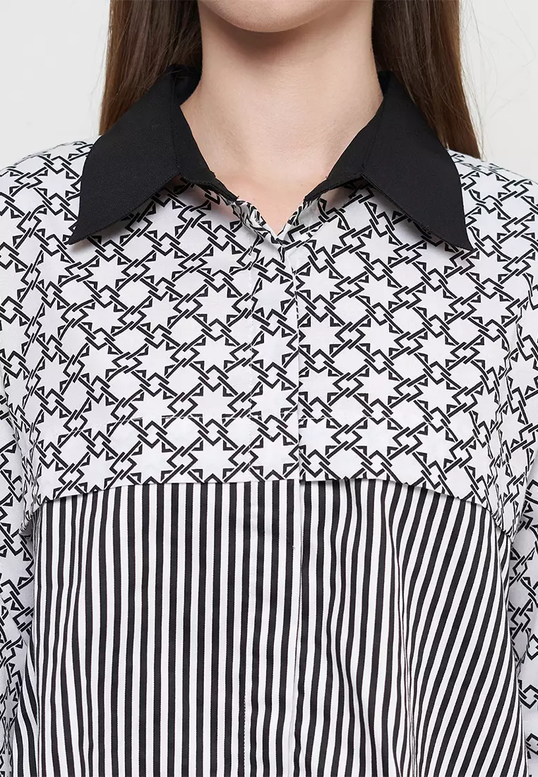 KLA - Kemeja Casual Wanita Siera Monochrome