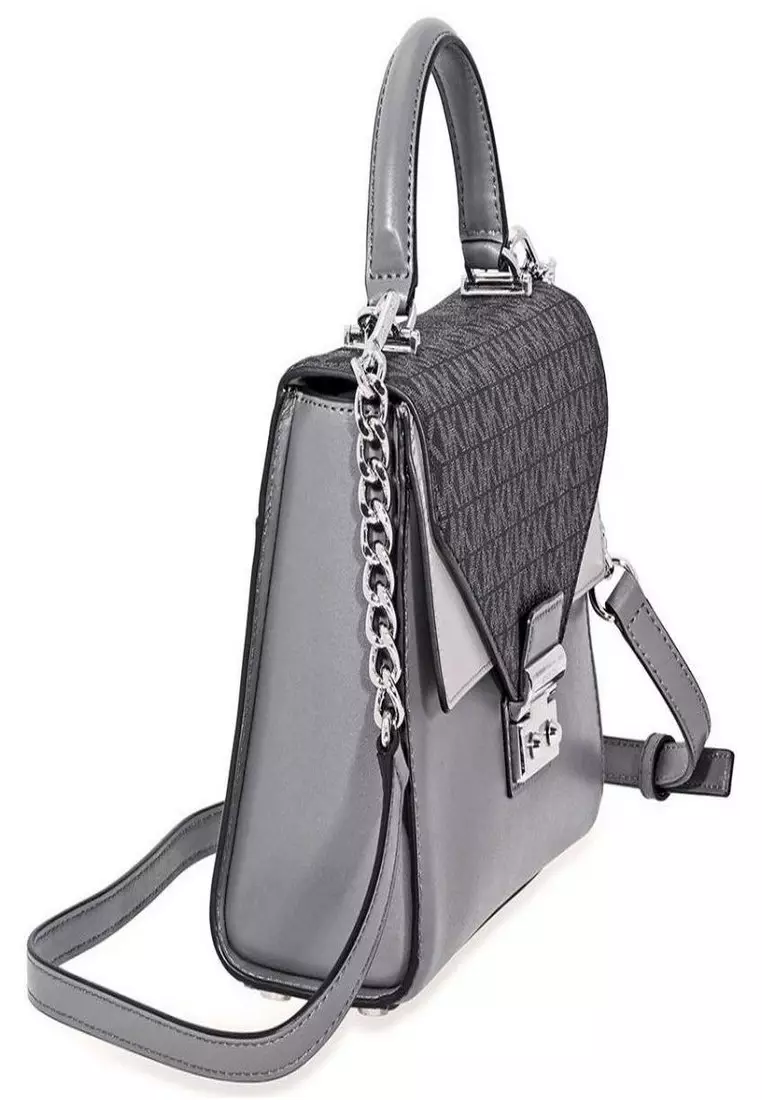 MICHAEL KORS Michael Kors Sloan King Leather Medium Satchel Grey
