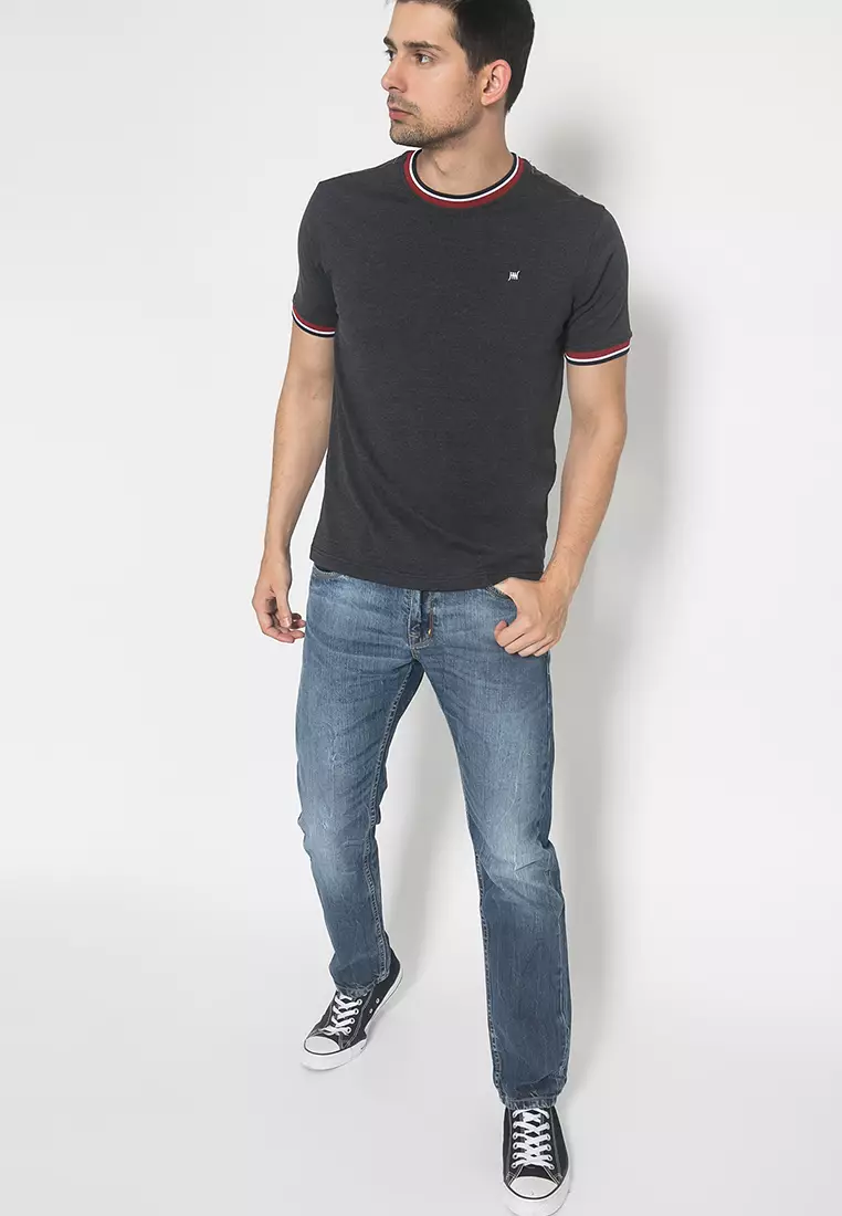 Johnwin - Kaos Casual - Motif Polos - Hitam - Slim Fit - ATS.622.M354.03.C-S/S