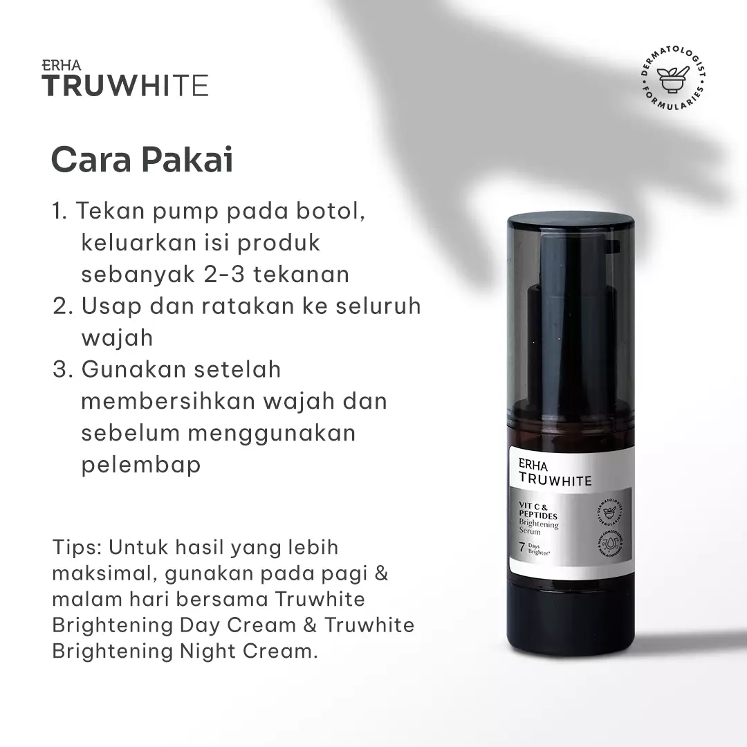 ERHA Truwhite Vit C & Peptides Brightening Serum 20 Ml - Serum Pencerah Wajah