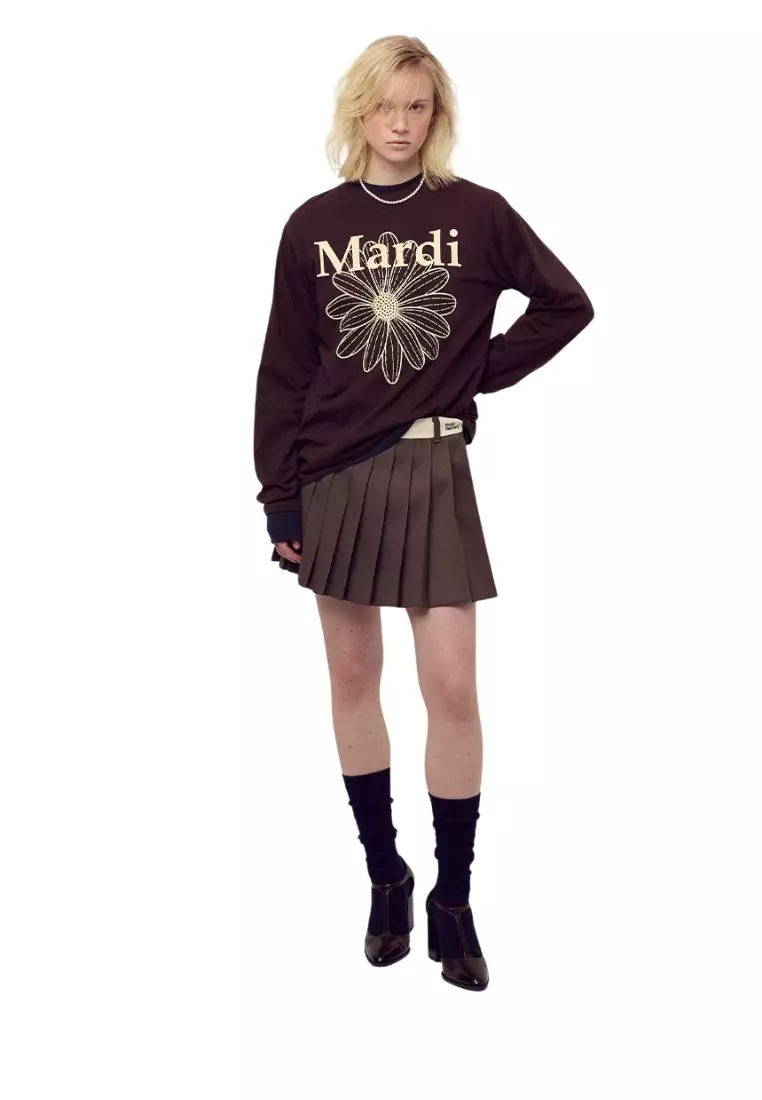 Tshirt Long Sleeve Flowermardi - Brown Cream