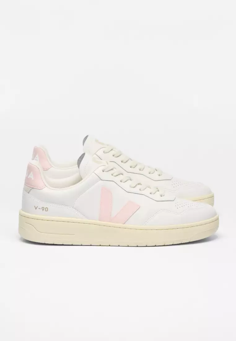 Veja V-90 Leather White Petale Sneakers