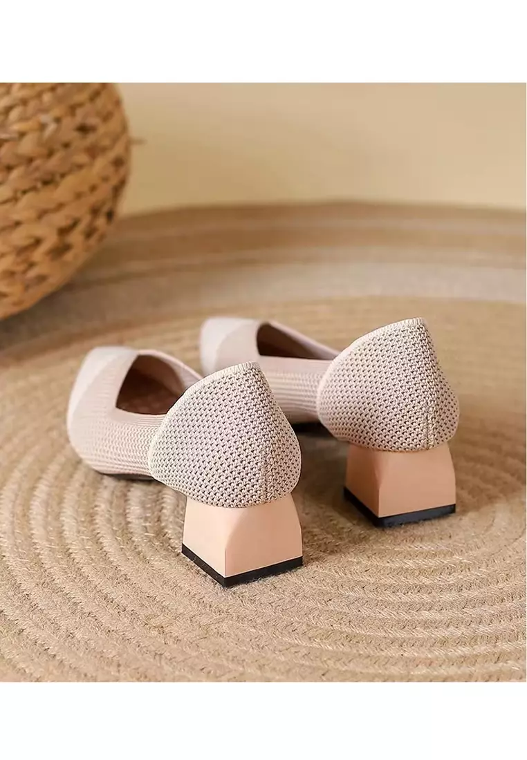 4CM Pointy Hollowed Flyknit Pumps XSN6818