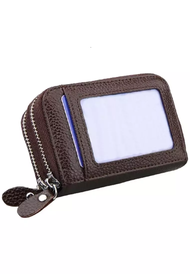 Zackly Dompet Kartu Anti RFID Block Wallet Secure Handmade Material Leather Kulit Many Slot ORIGINAL - Coffee