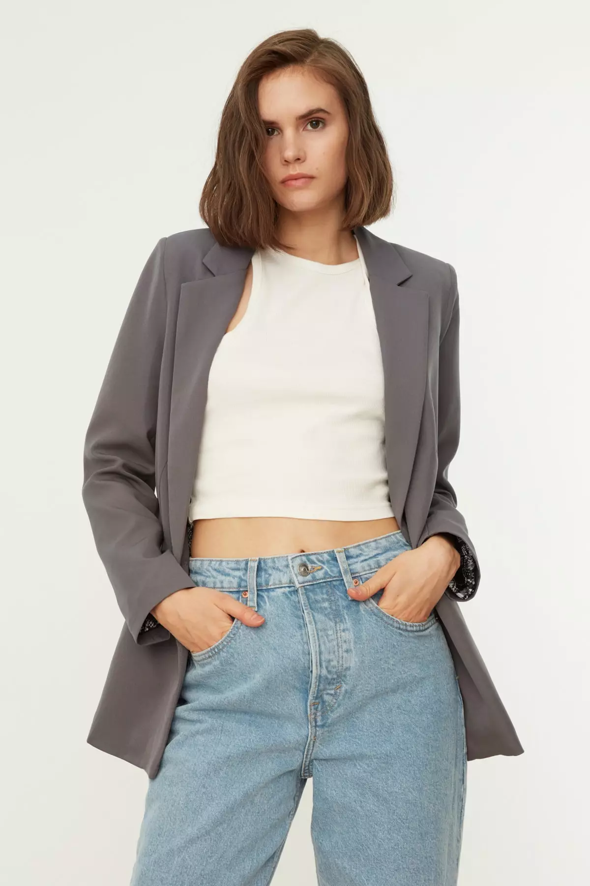 Lined Detailed Blazer Jacket