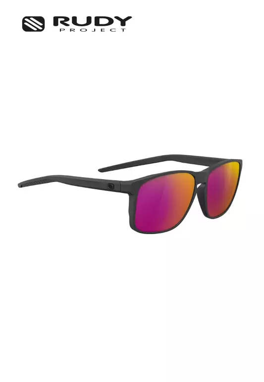 Overlap Eyewear in Black Matte - Multilaser Garnet Lens