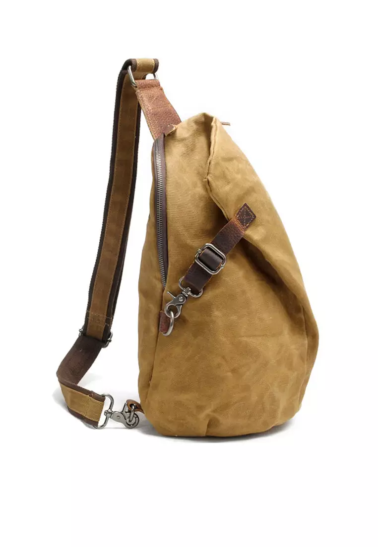 Waxed canvas hotsell sling bag