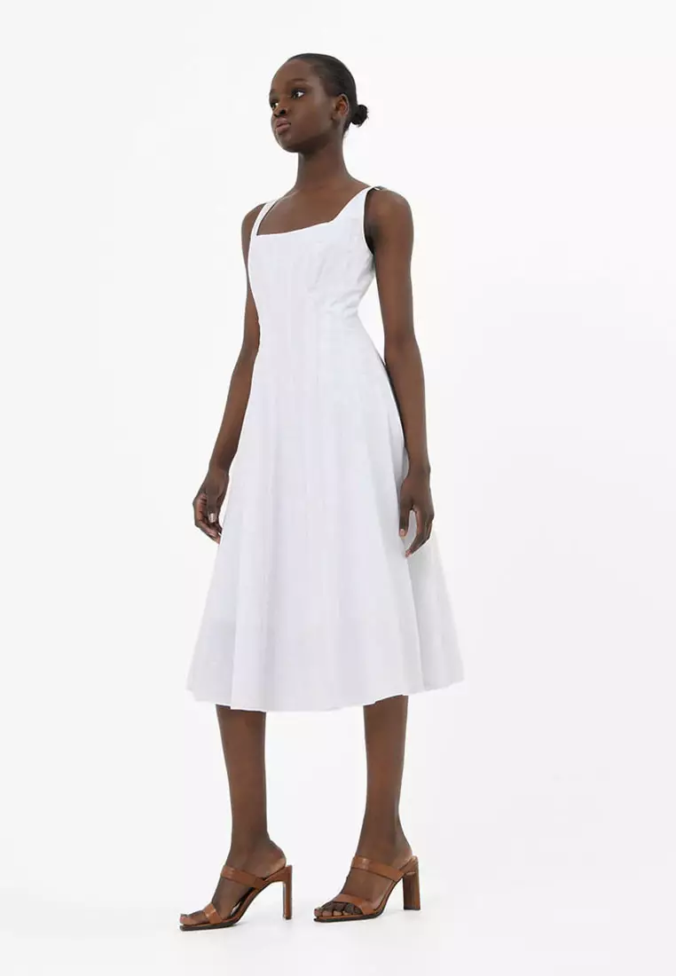 White midi dress a line 2025