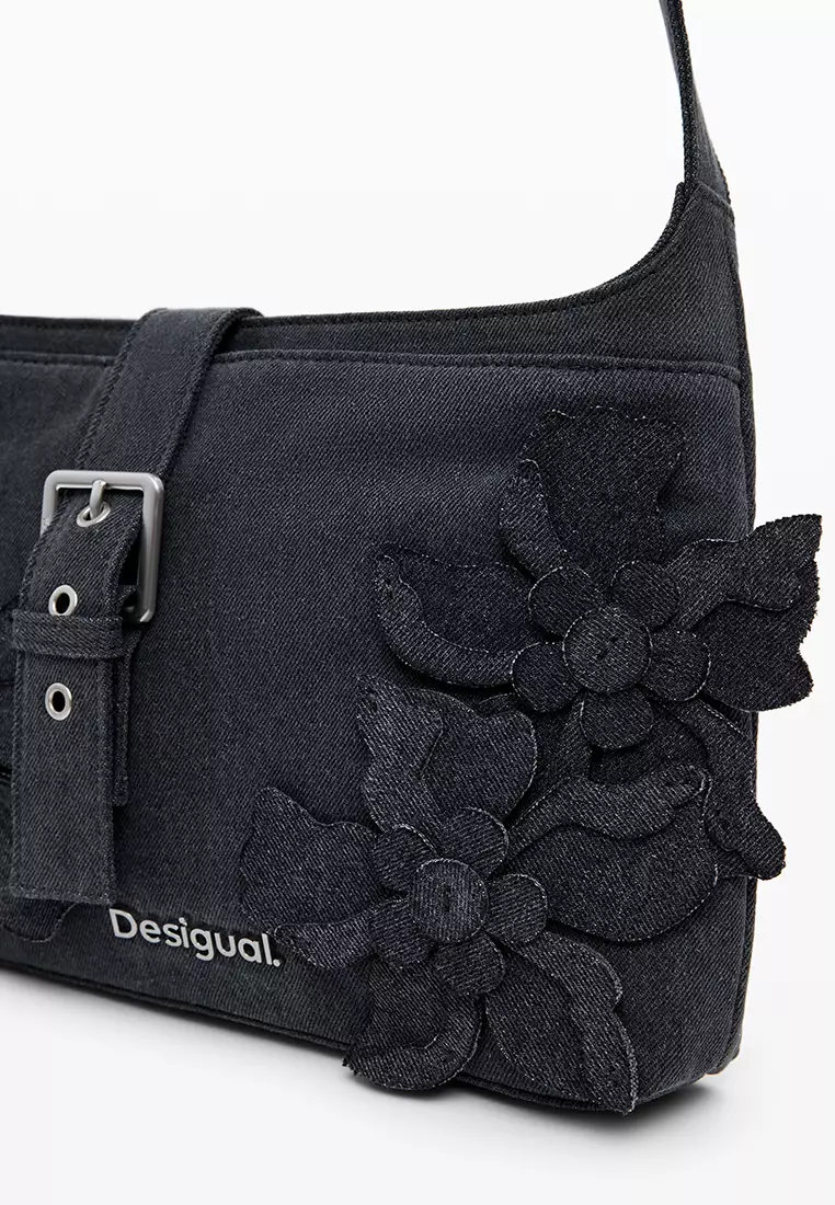 Medium bag with floral patch