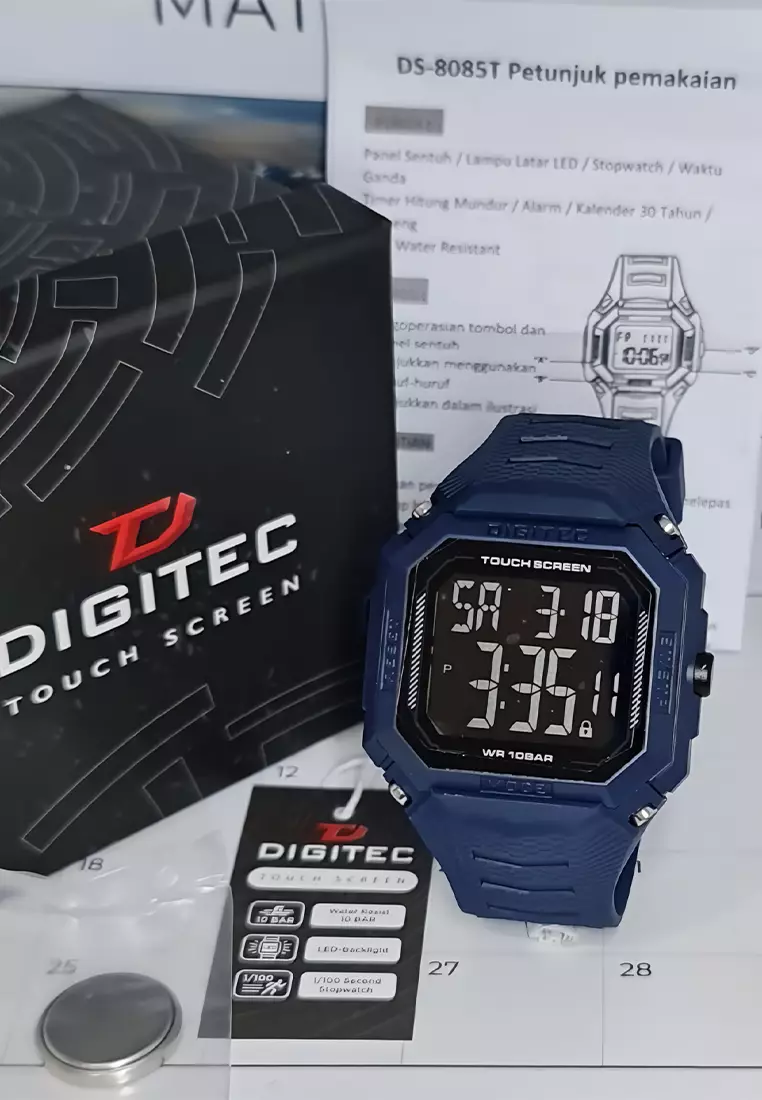 Digitec Touch Screen - Jam Tangan Digital Pria - Blue - Resin Strap - 8085-A