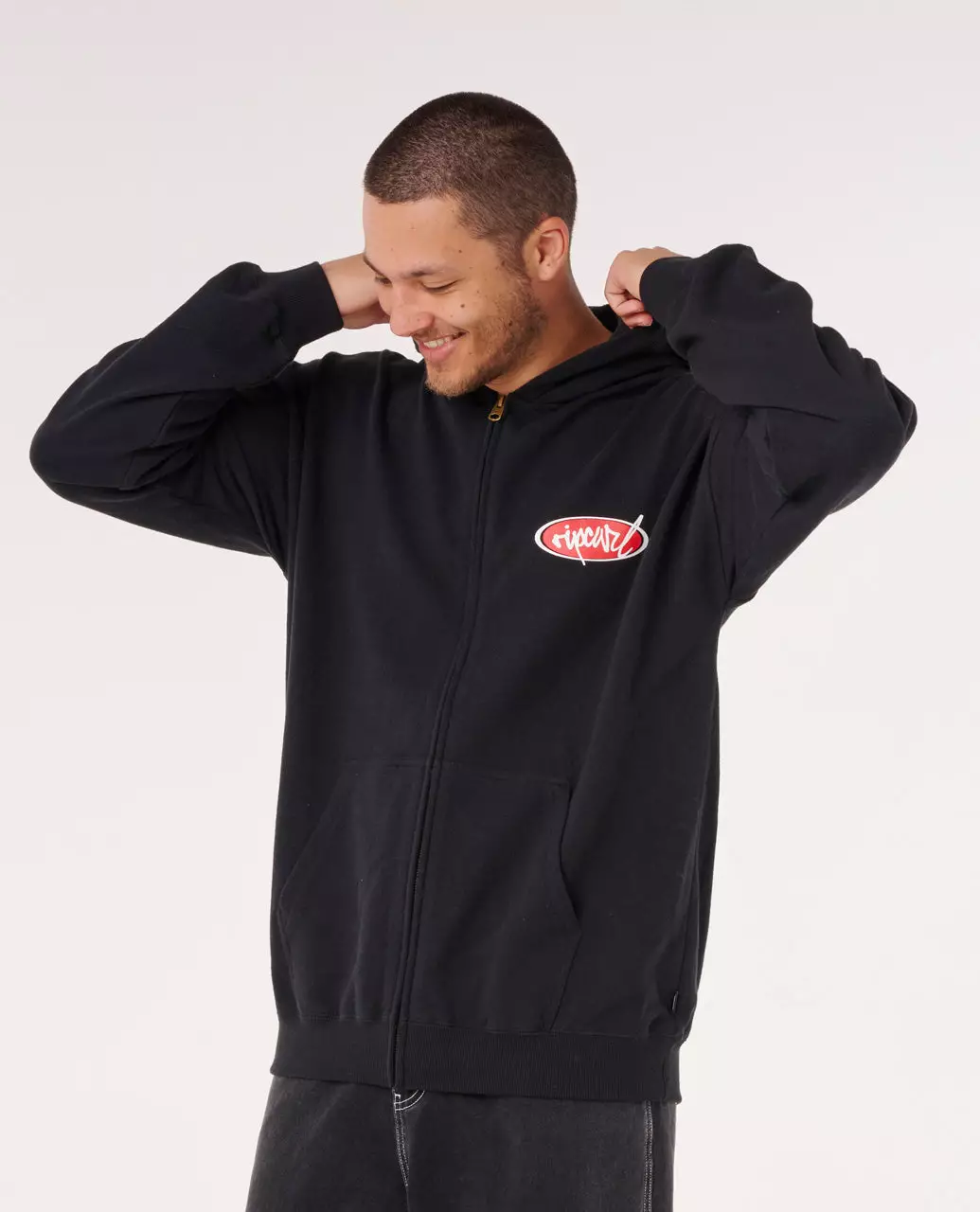 Jual Rip Curl Rip Curl Men Rip Script Zip Through Hood - Black Original ...