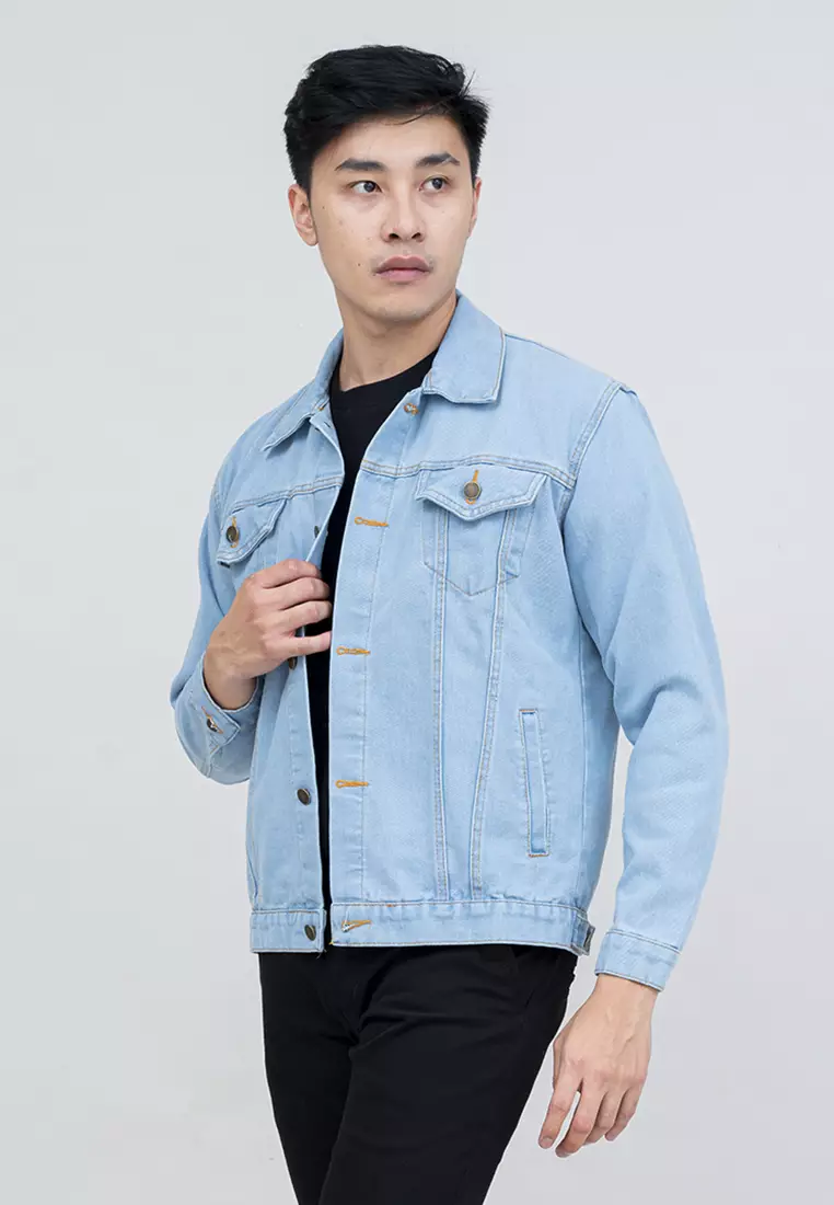 Houseofcuff jaket jeans denim biru tebal pria unisex tokyo