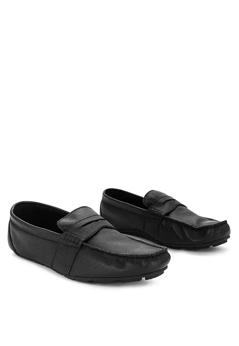 Men's Wave Driver Penny Loafers Black