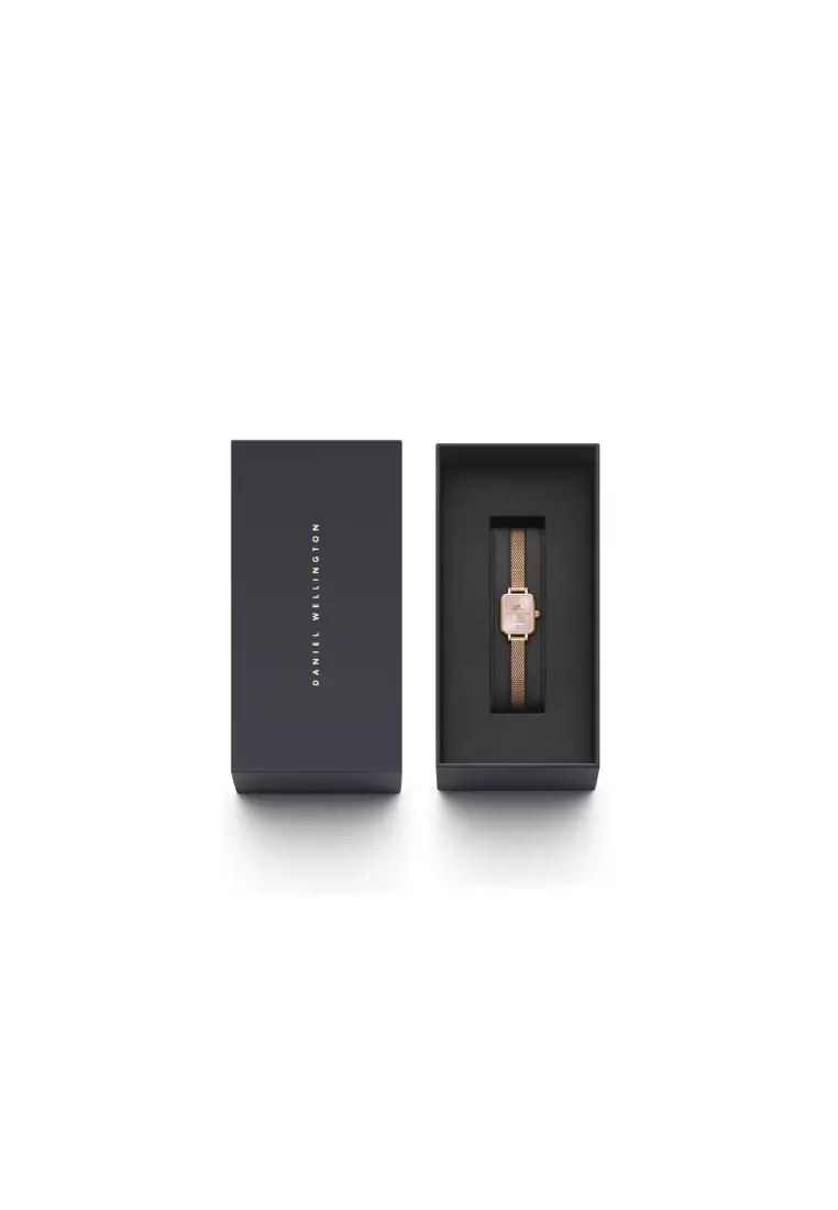 Quadro Mini Melrose Rose gold Blush 15.4x18.2mm  - Watch for women - Stainless steel watch - DW - Women's watch - Female watch - Ladies watch