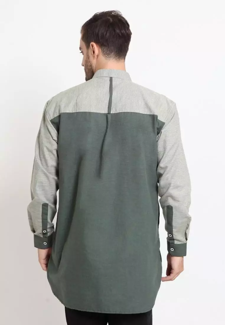 Zayidan Baju Koko Gamis Muslim Pria Zahir - Hijau