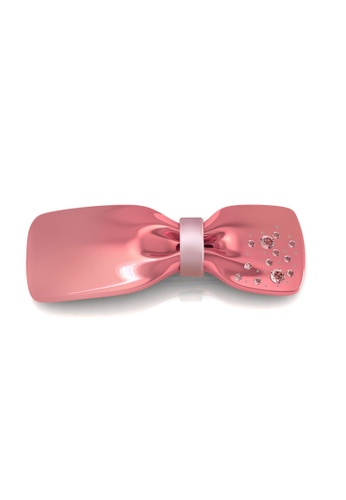 Her Jewellery pink Ribbon Hair Clip (Pink) - Crystals from Swarovski® HE210AC69IWWSG_1
