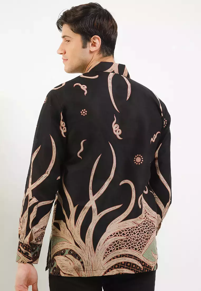 Pineapple Kemeja Batik Premium Pria Casual Modern Lengan Panjang