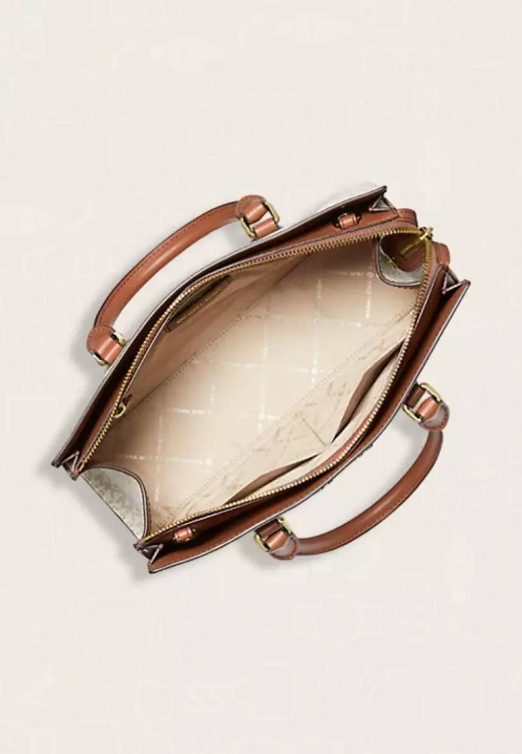 Michael Kors Sheila Medium Logo Satchel Vanilla