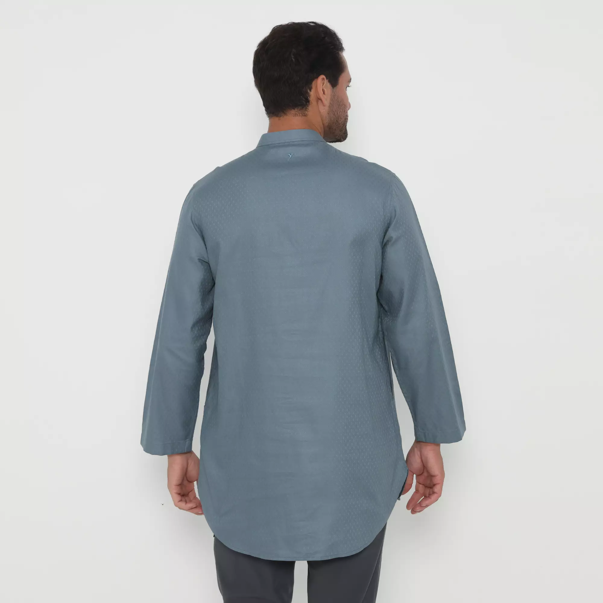 Jobb Aziz Baju Koko Pria Lengan Panjang Regular Fit Medium Blue Warna Medium Blue