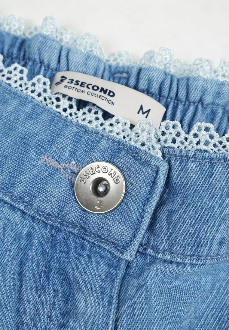 3Second Women's Long Baggy Pants Loose Fit Denim Jeans Falecia HP-C010326