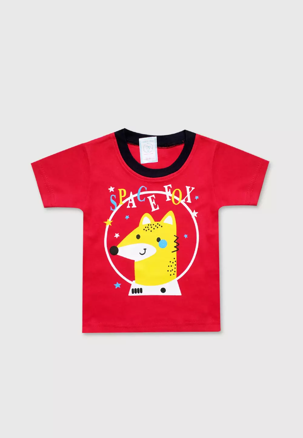 Wakakids Baju Bayi Anak Laki Laki Usia 6 Bulan Hingga 12 Bulan Setelan Celana Kaos Motif Space Fox 2883 Merah