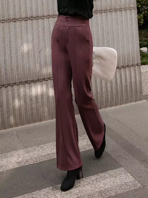 OBSTYLE Small Waist Precision Series．Wide Waistband Tummy-Control Slim  Flared Floor-Length Pants《BA6451》 2024, Buy OBSTYLE Online