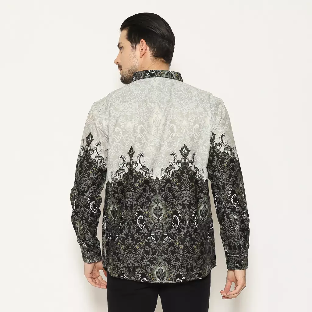 AMK Kemeja Batik Pria Lengan Panjang SHB Aru L/S Grey