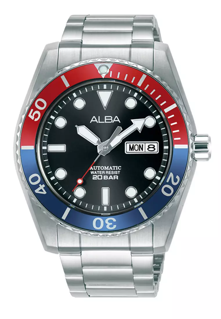 ALBA AL4291 AL4291X1 SILVER RED BLUE RING AUTOMATIC