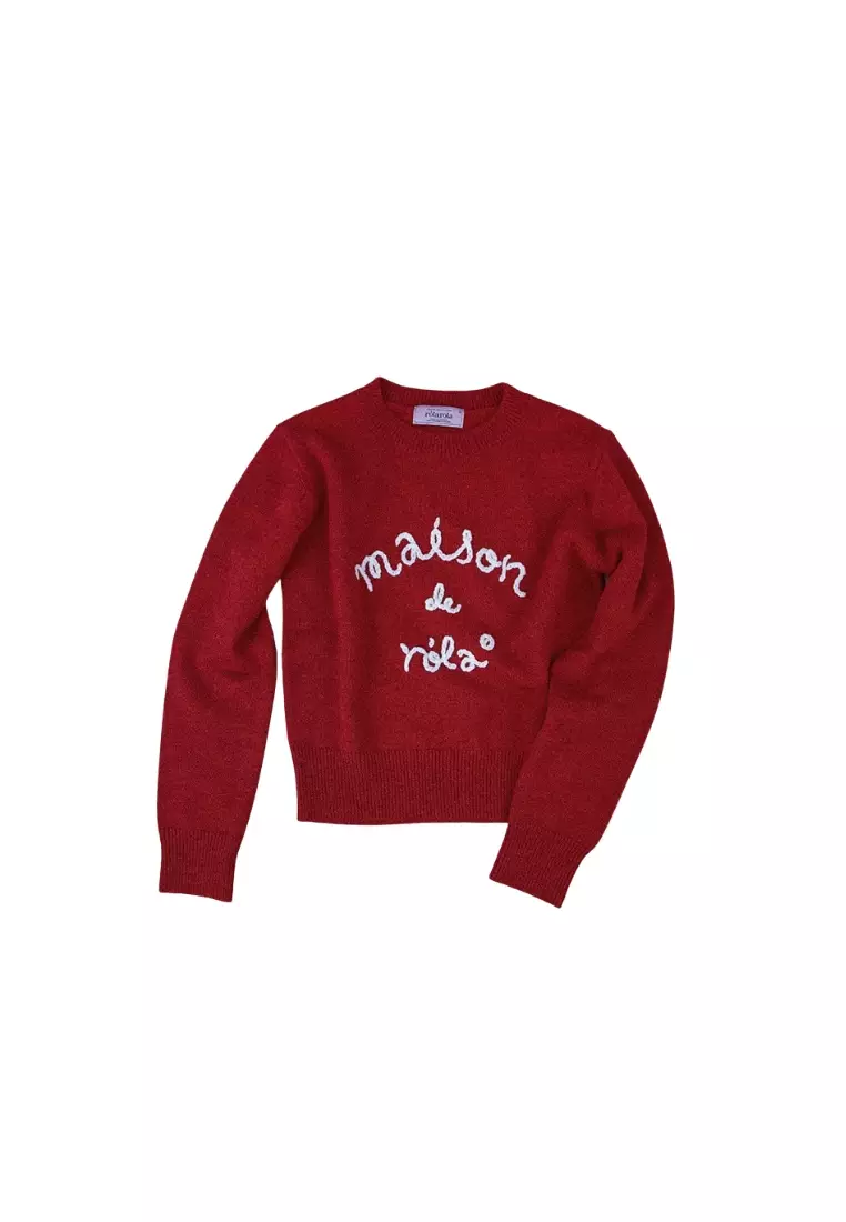 Maison De Rola Embroidery Knit - Red