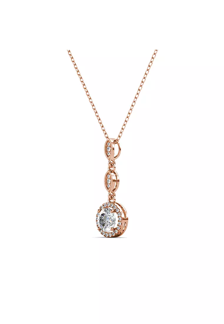 [GRA MOISSANITE DIAMOND COLLECTION] Mon Elegance Pendant RG - Kalung 1ct Moissanite Diamond 925 Silver CELESTA by Her Jewellery