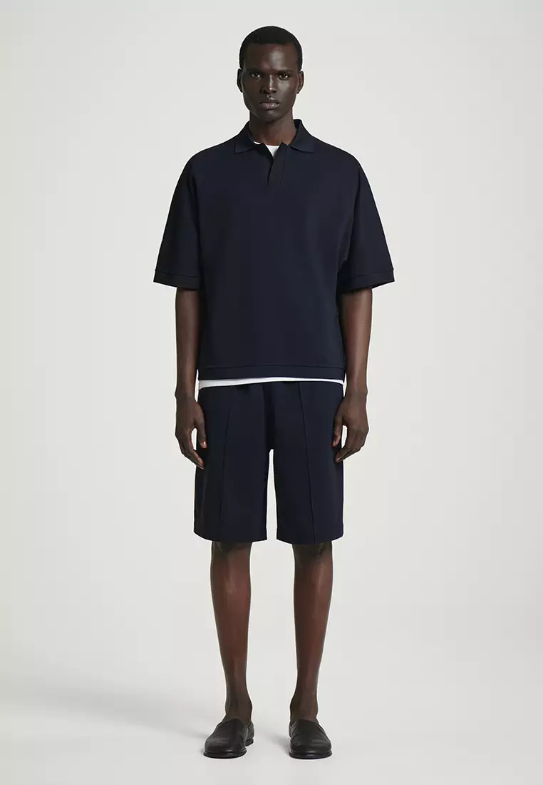 Relaxed Open-Collar Polo Shirt