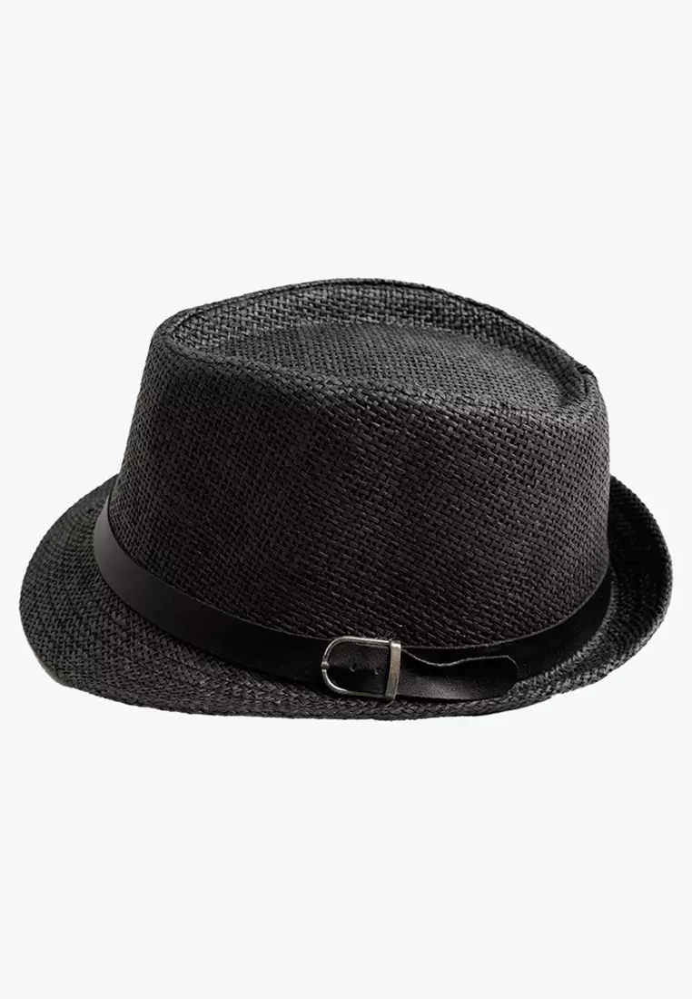 Topi fedora cowboy hat fedora ratan black belt houseofcuff