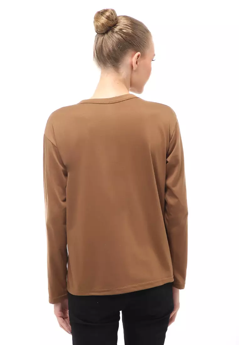 Dreama Kaos Oversized Long Sleeves Atasan Wanita Relaxed Fit - Mopan Flower Butterfly