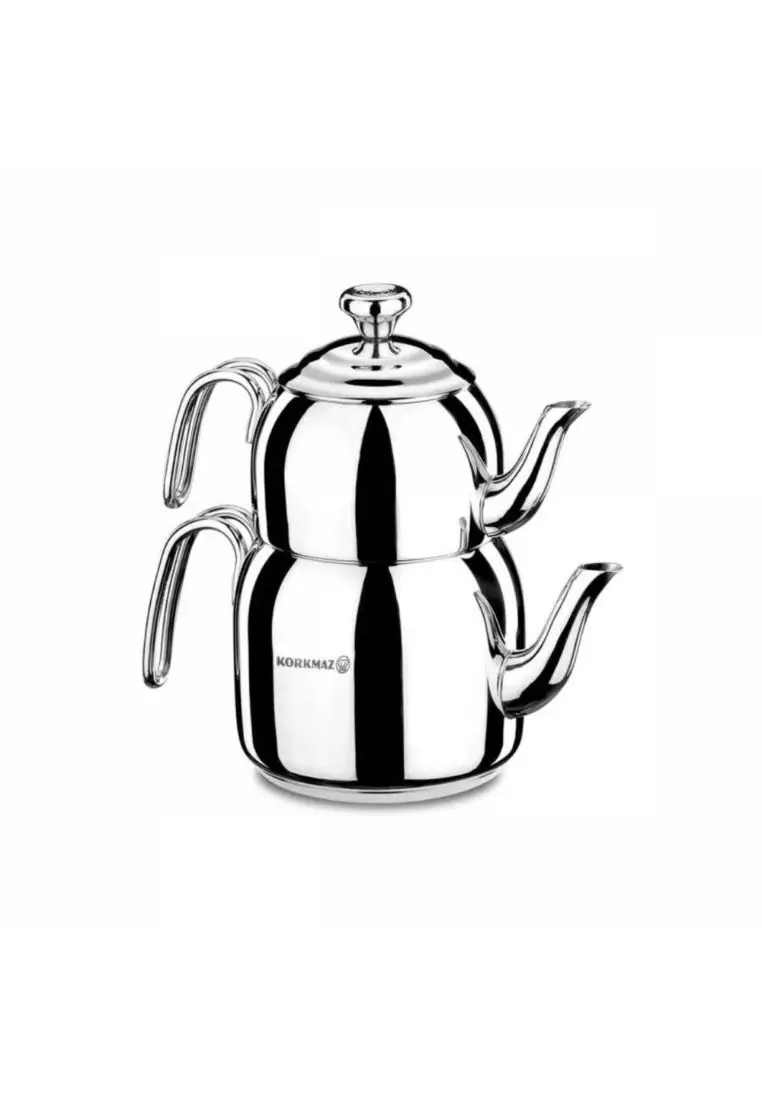 Buy KORKMAZ Korkmaz 316 Stainless Steel Turkish Teapot set Droppa Mega Teapot Set A058 (Made in