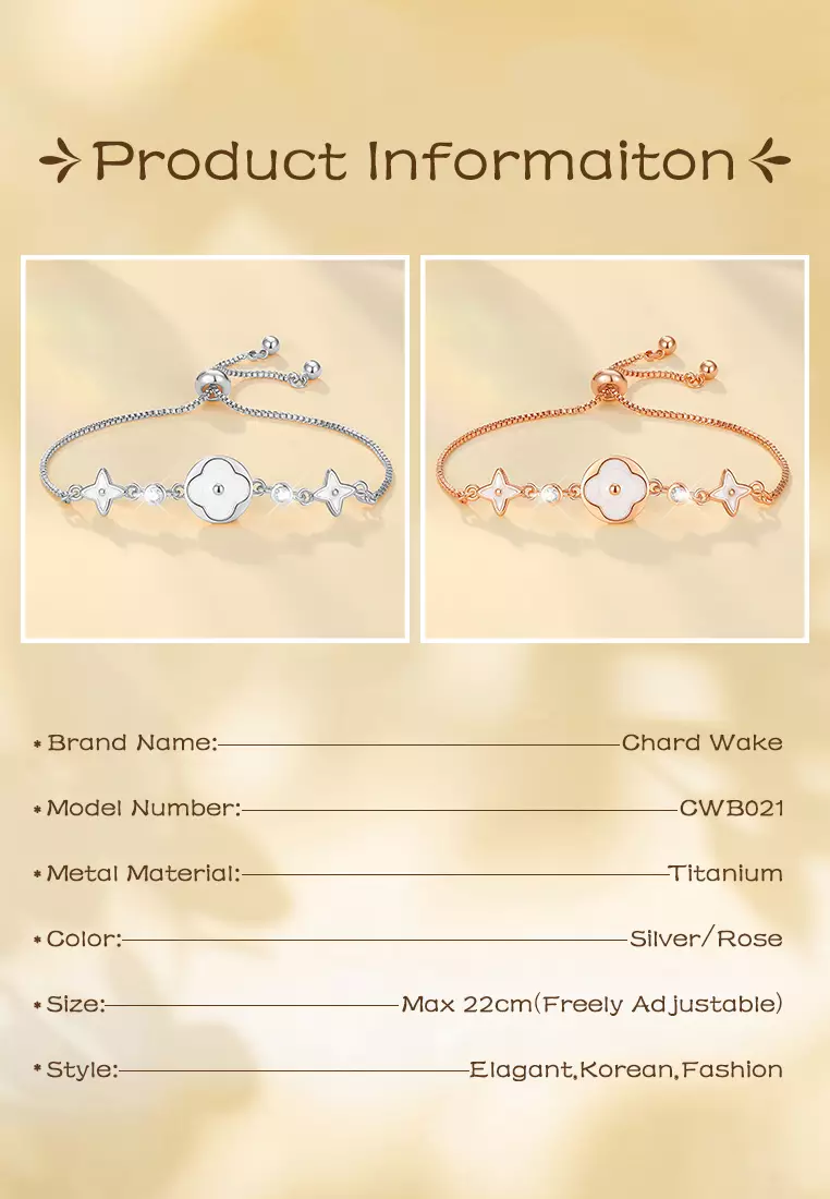 Gelang Wanita Titanium Anti Pudar Korea Fashion Elegan Gelang Cewek Bracelets rose