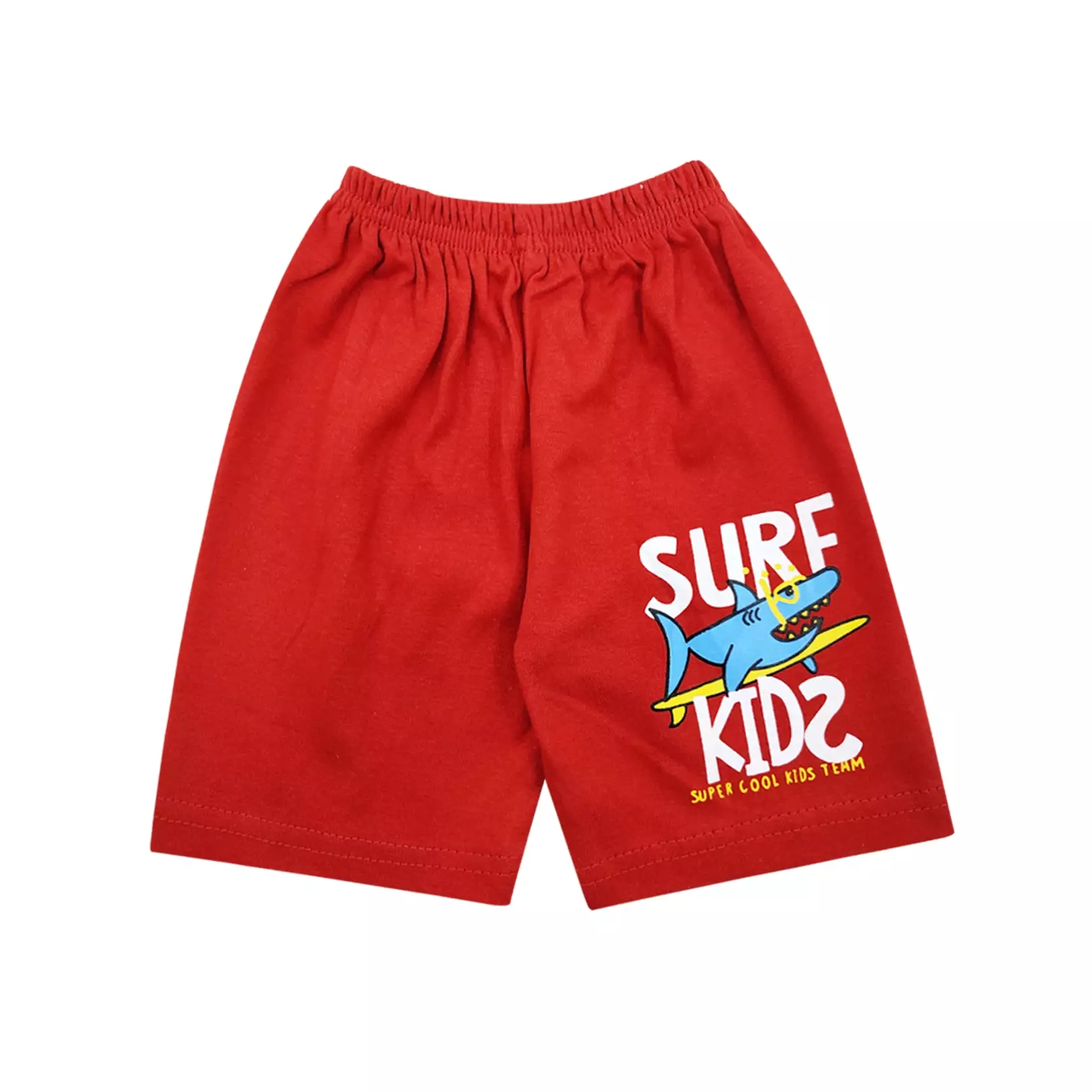 Wakakids Baju Singlet Bayi Anak Laki Laki Usia 6 Bulan Hingga 12 Bulan Setelan Celana Kaos Motif Surf Kids Shark 3317 Merah