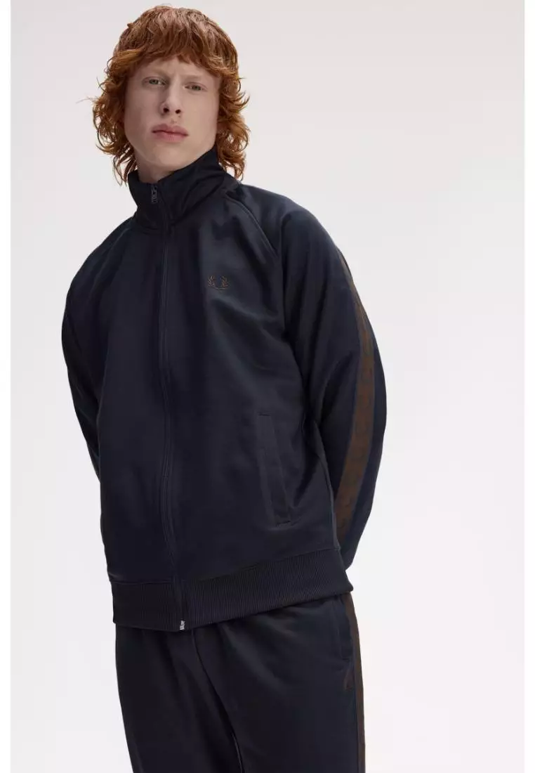 Buy Fred Perry Fred Perry J5557 Contrast Tape Track Jacket (Navy
