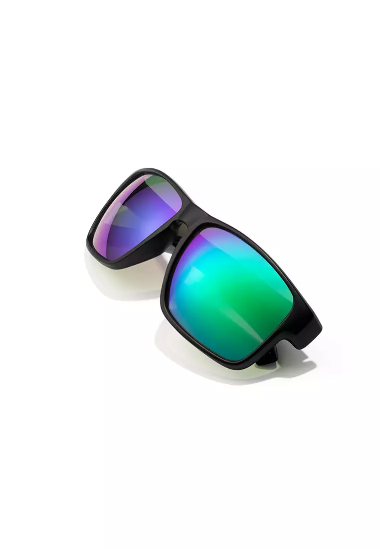 HAWKERS Black Emerald FASTER Sunglasses for Men and Women. UV400 Protection. Official Product Designed in Spain