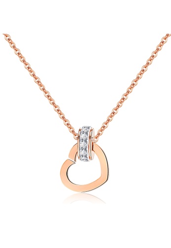 Air Jewellery gold Luxurious Piedmont Heart Necklace In Rose Gold 7DCEBACB227153GS_1