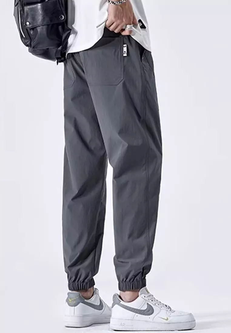 抽繩休閒束腳長褲