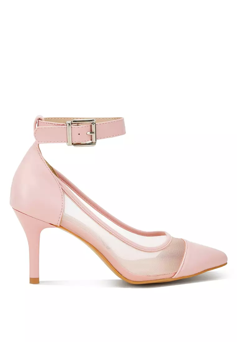 Discount on London Rag  shoes - SKU: Pink Pointy Toe Ankle Strap Pumps
